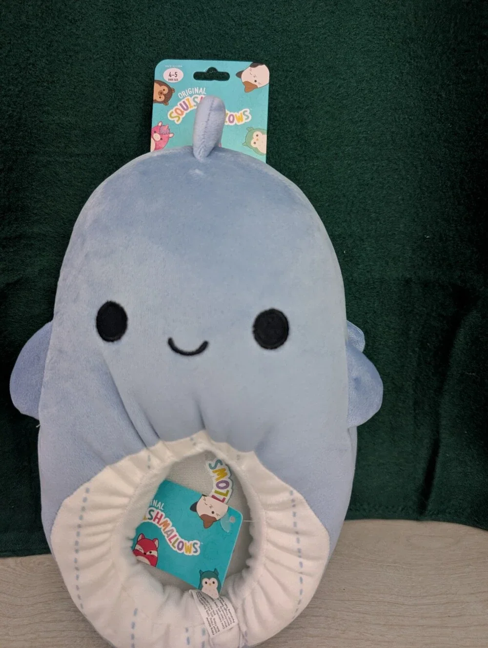 Squishmallow Slippers Blue Whale Size 4/5 Nwt